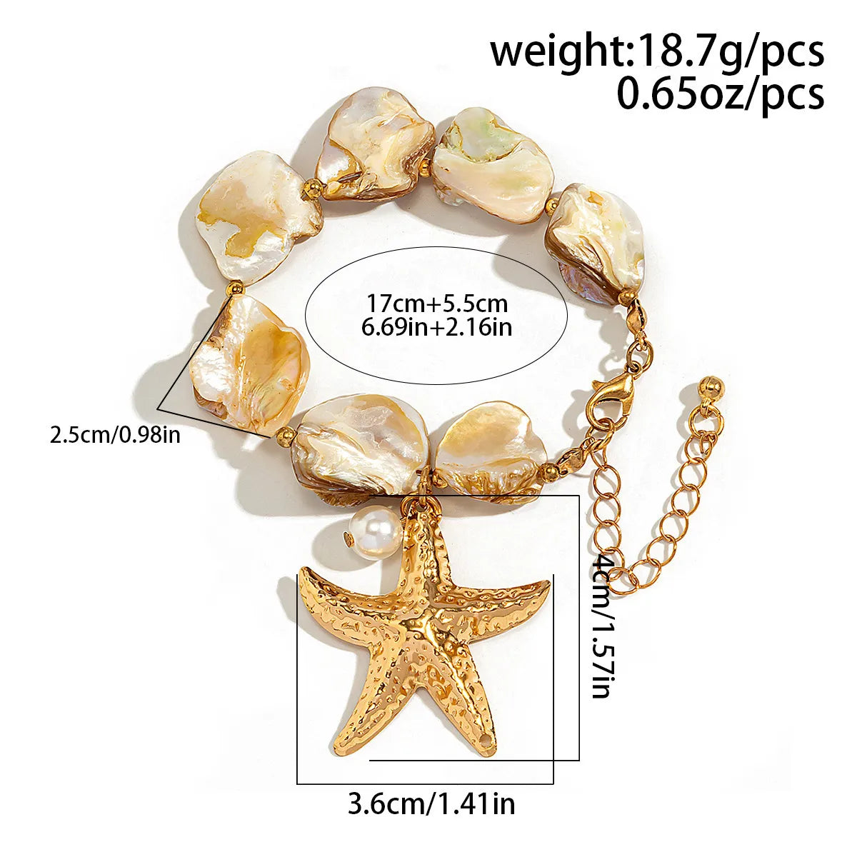 Marine Style Starfish Imitation Pearl Alloy Shell Women'S Jewelry Set