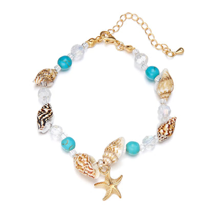 Marine Style Starfish Pearl Shell Seed Bead Shell Wholesale Bracelets