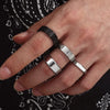 Men'S Stainless Steel Roman Numeral Rings Set Of 4