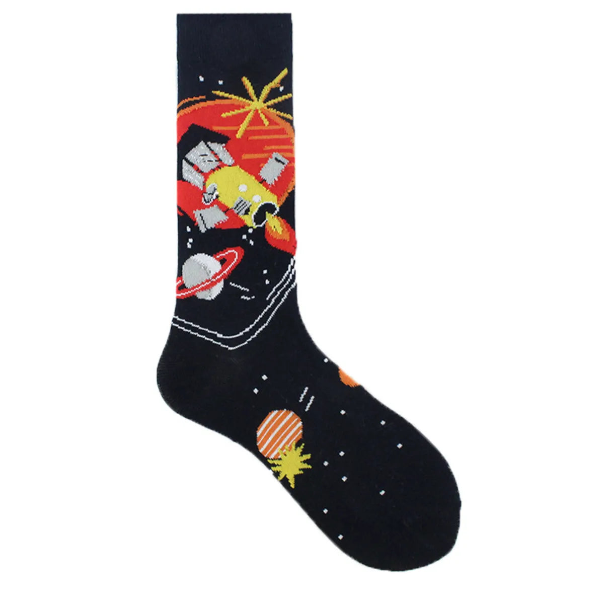 Men'S Casual Star Cotton Printing Crew Socks A Pair