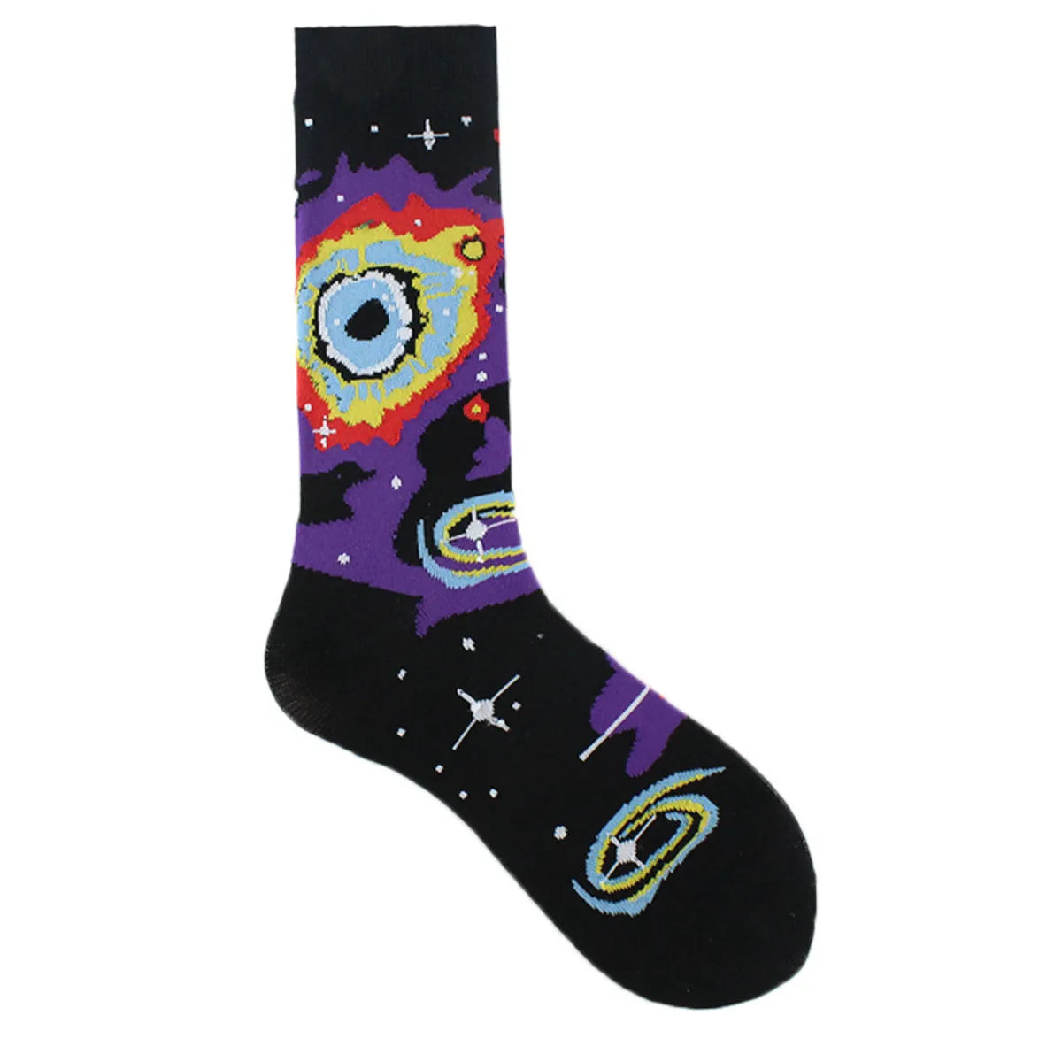 Men'S Casual Star Cotton Printing Crew Socks A Pair