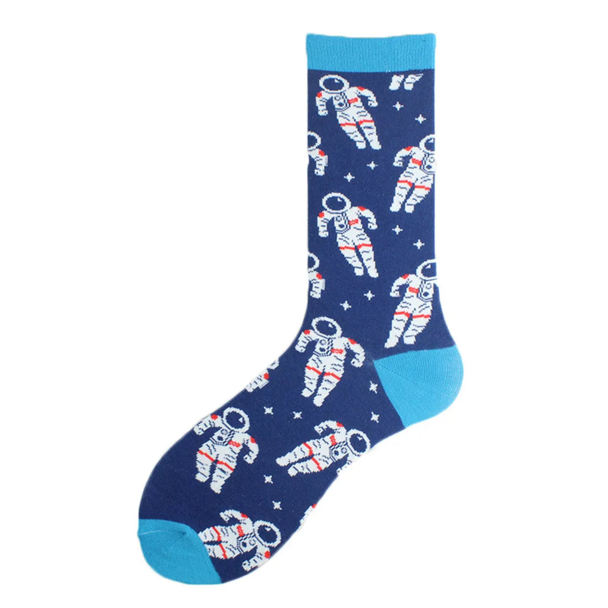 Men'S Casual Star Cotton Printing Crew Socks A Pair