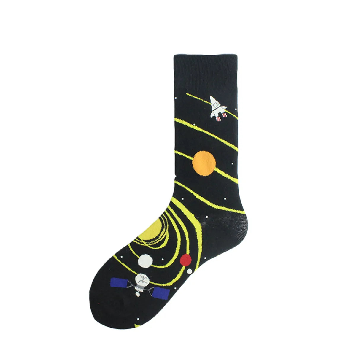 Men'S Casual Star Cotton Printing Crew Socks A Pair