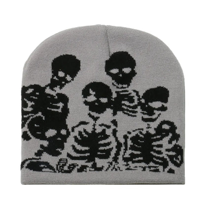 Men'S Exaggerated Punk Streetwear Skull Skull Eaveless Wool Cap