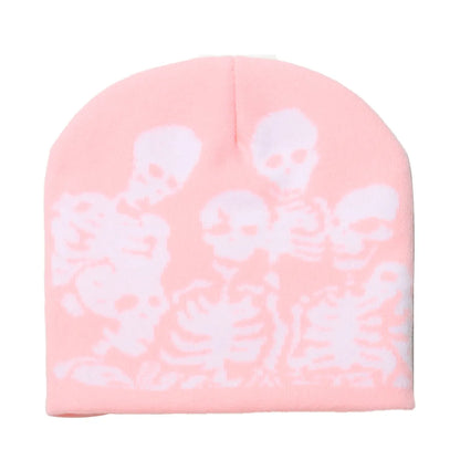 Men'S Exaggerated Punk Streetwear Skull Skull Eaveless Wool Cap