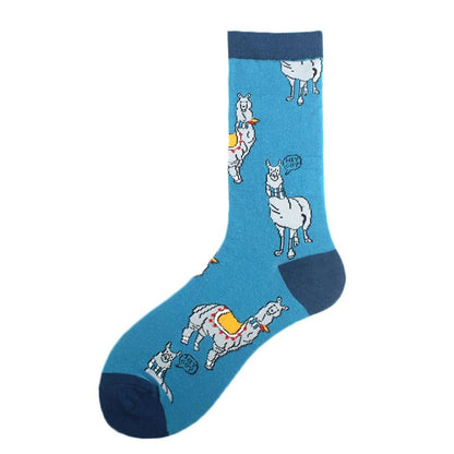 Men'S Fashion Cartoon Nylon Cotton Printing Crew Socks A Pair