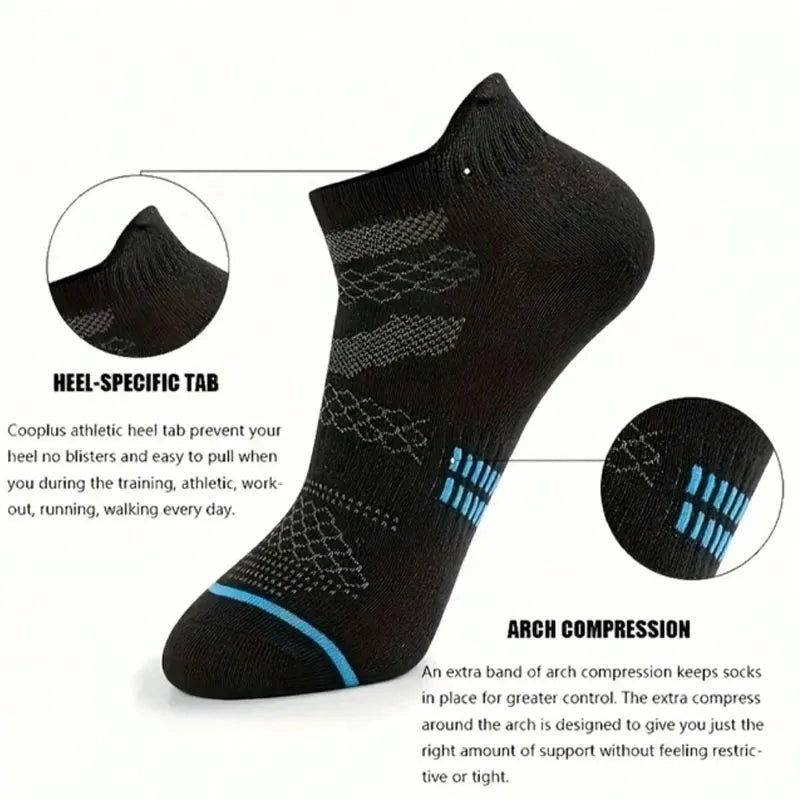 Men'S Fitness Simple Style Solid Color Ankle Socks 5 Pairs