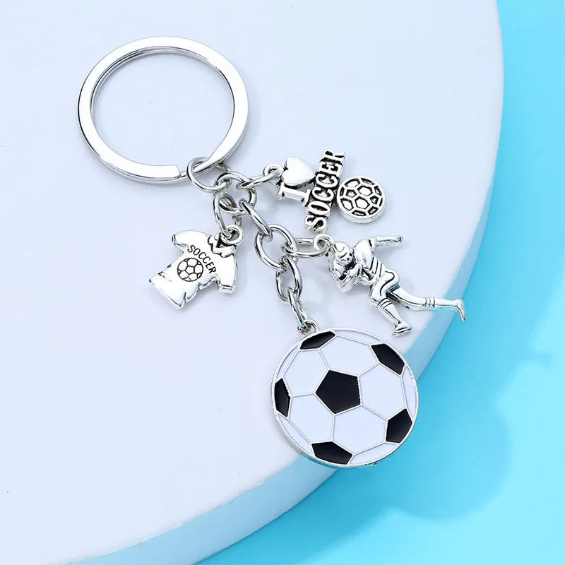 Men 'S Football Key Creative Personality Football Key Ring Alloy Drip Keychain Pendant