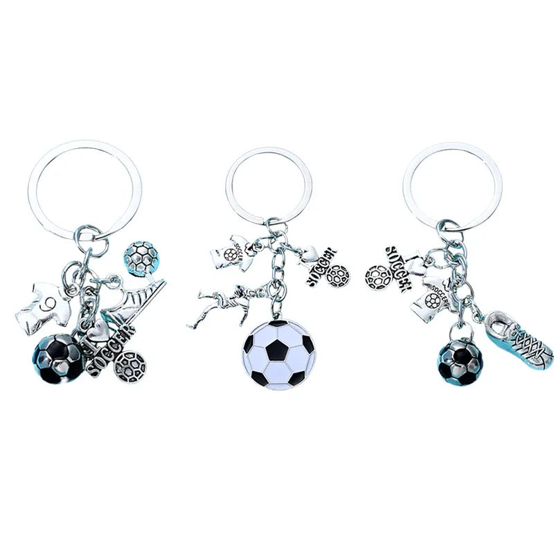 Men 'S Football Key Creative Personality Football Key Ring Alloy Drip Keychain Pendant