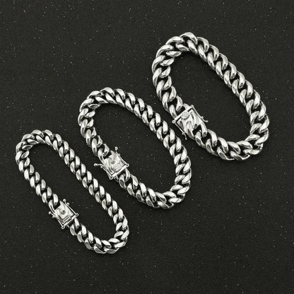 Men'S Glossy Stainless Steel Cuban Bracelet Wholesale Jewelry