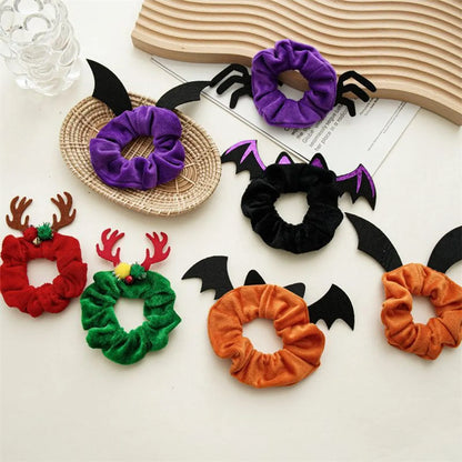 Men'S Hip-Hop Funny Halloween Pattern Antlers Cloth Large Intestine Hair Ring Hair Tie