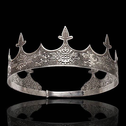 Men'S Retro Crown Metal Plating Hair Band