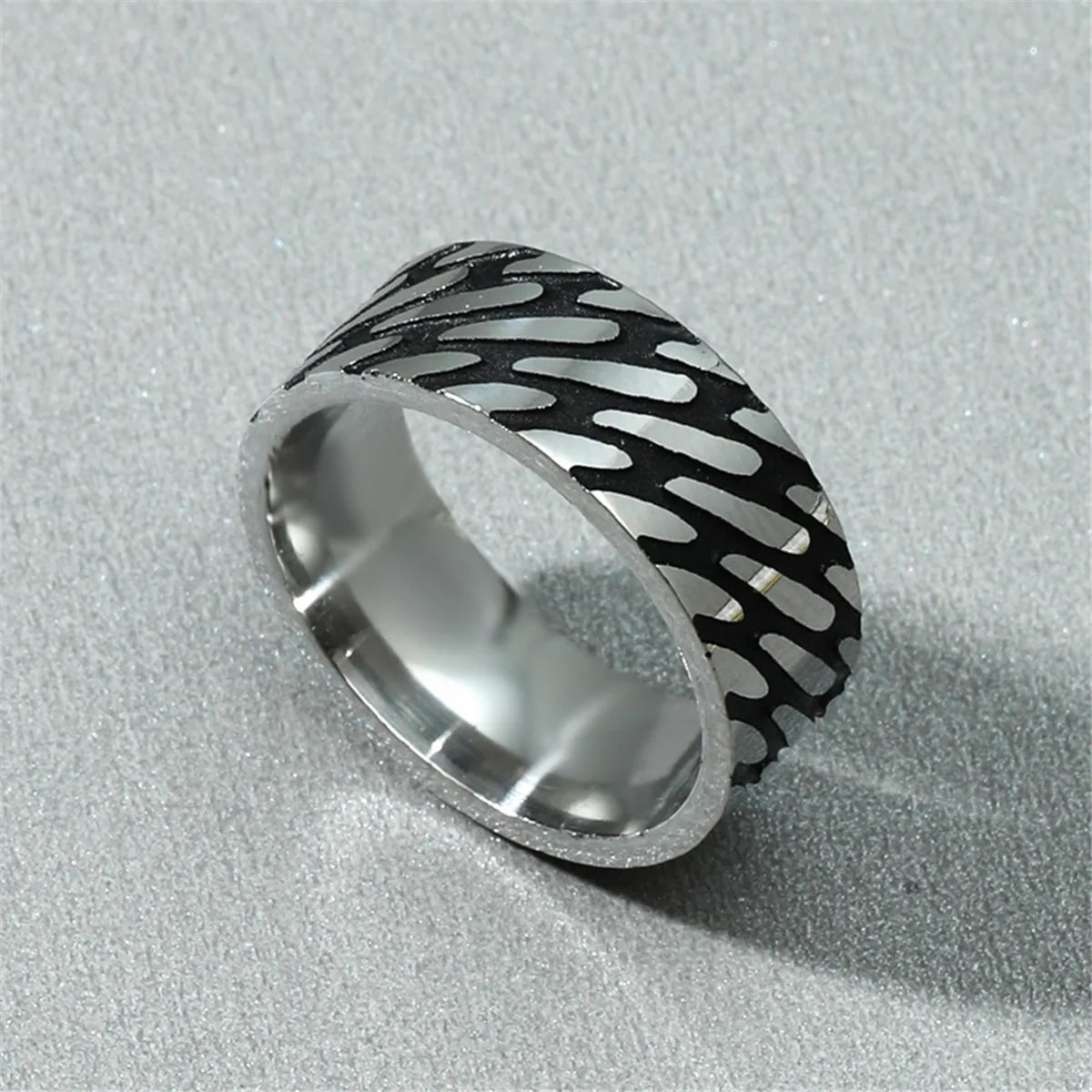 Men'S Retro Titanium Steel Twill Ring Wholesale