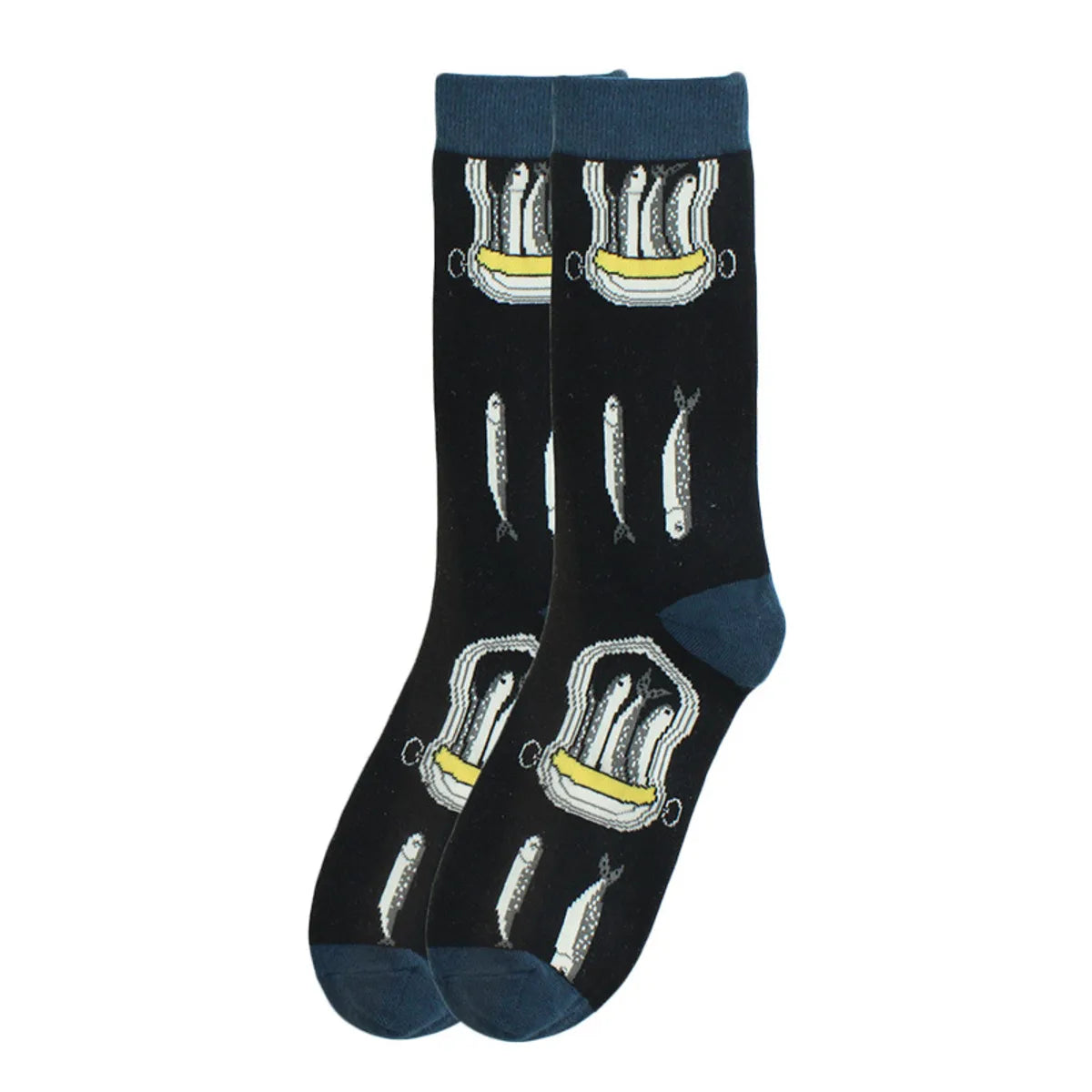 Men'S Simple Style Animal Cotton Printing Crew Socks A Pair