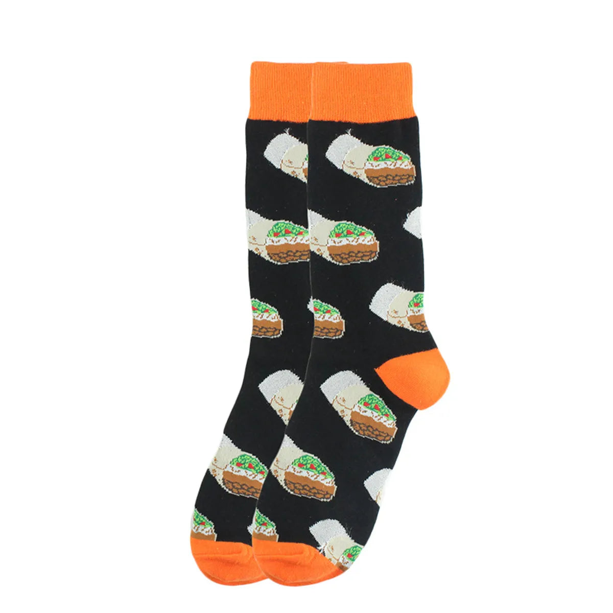 Men'S Simple Style Animal Cotton Printing Crew Socks A Pair