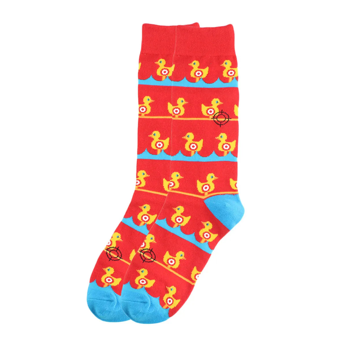 Men'S Simple Style Animal Cotton Printing Crew Socks A Pair