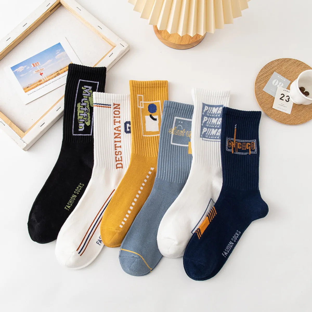 Men'S Simple Style Letter Cotton Ankle Socks A Pair