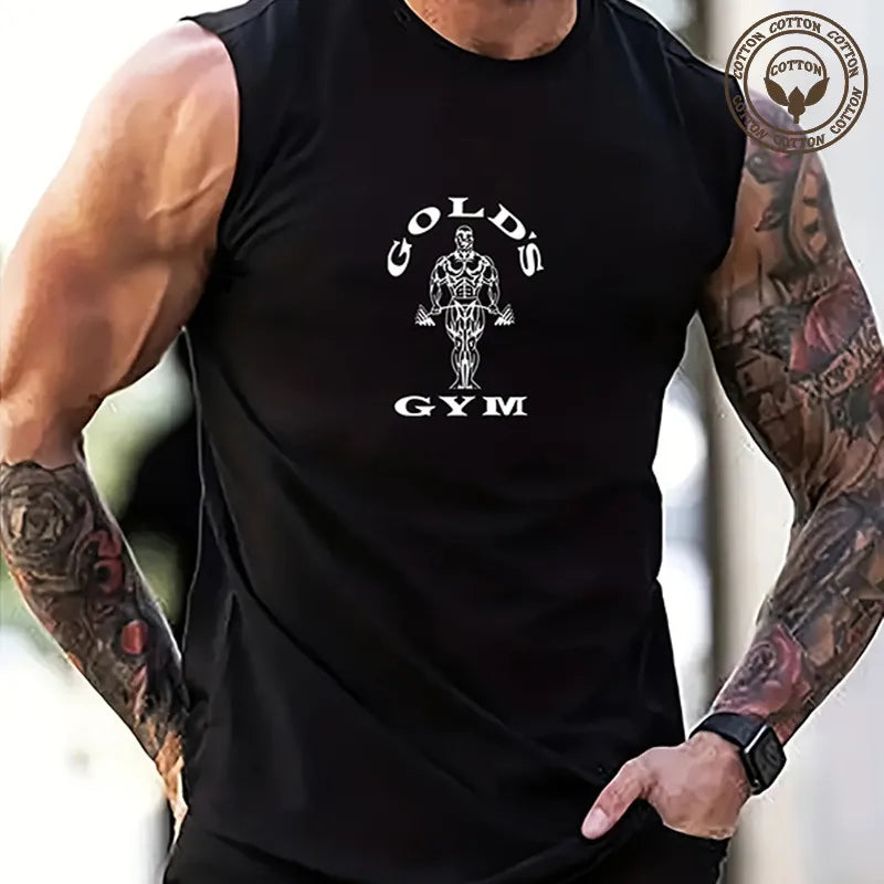 Men'S Skull Simple Style Round Neck Sleeveless Regular Fit Men'S Tops