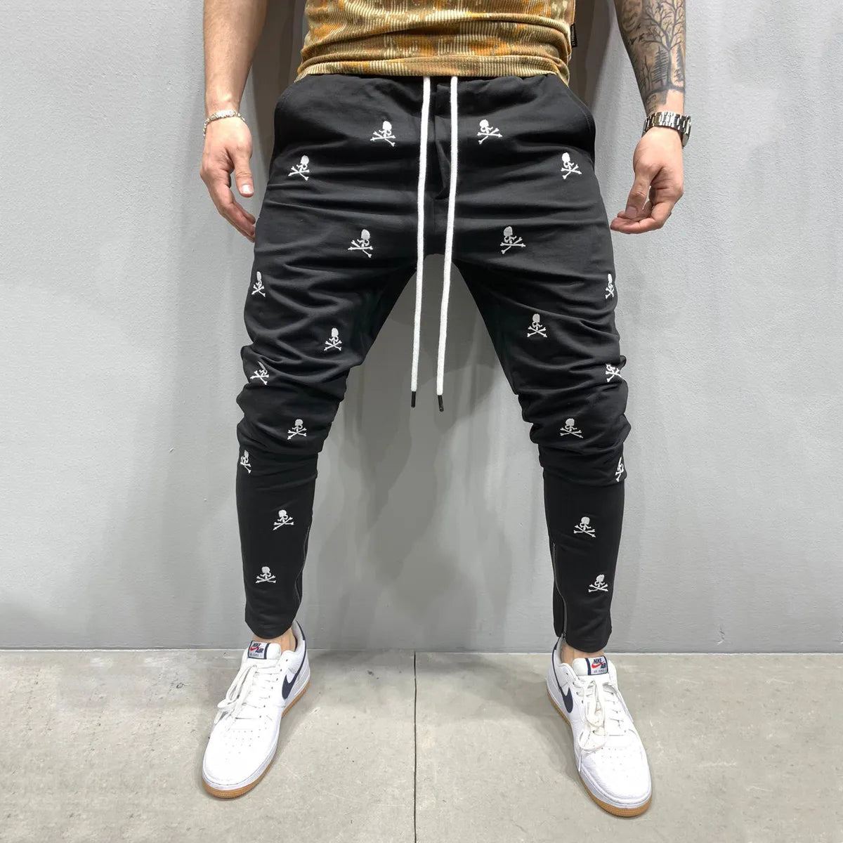 Men'S Skull Streetwear Regular Fit Men'S Bottoms