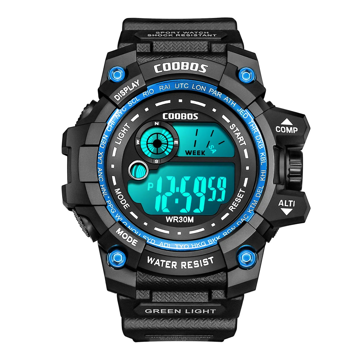 Men'S Sports Letter Buckle Electronic Watch