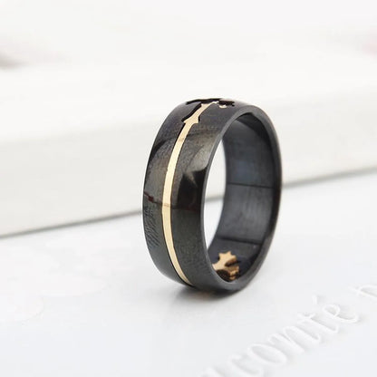 Mens Geometric Plating Titanium Steel Rings Tp190418118090