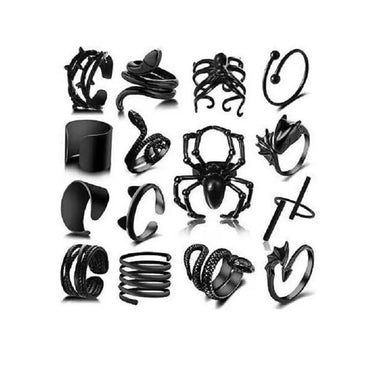 Metal Black Wrapped Animal Rings Alloy Ring