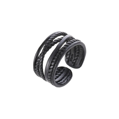 Metal Black Wrapped Animal Rings Alloy Ring