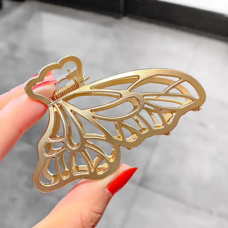 Metal Catch Butterfly Clip Back Head Hair Catch Simple Hollow Hairpin  Wholesale