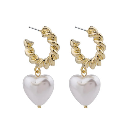 Metal Pearl Retro Earrings