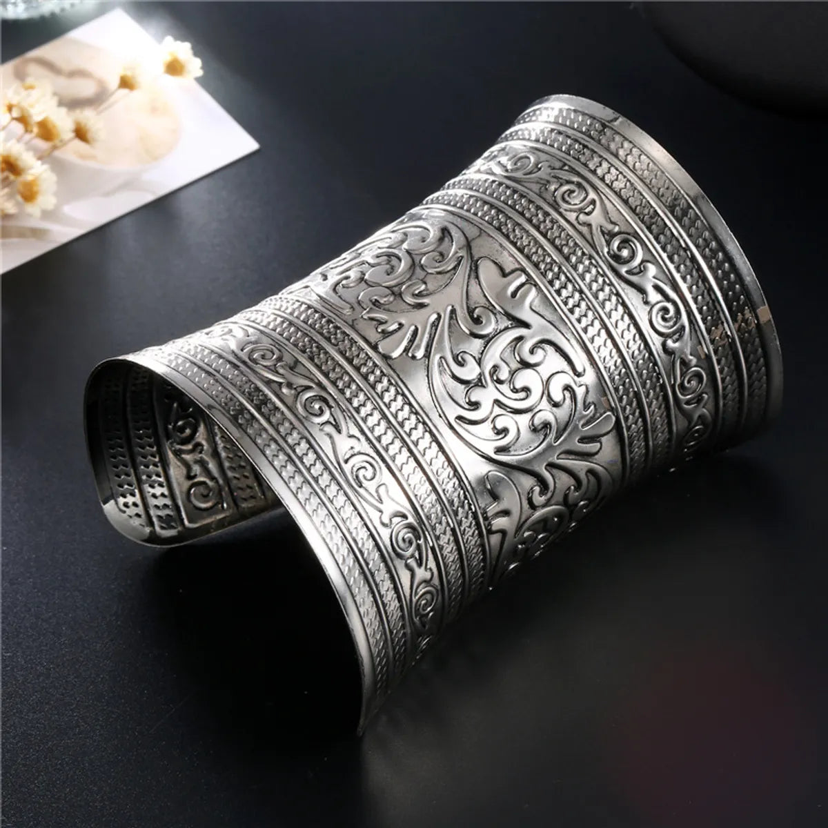 Metal Wide Exaggerated Bohemian Style Big Alloy Metal Retro Bracelet