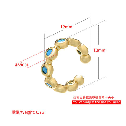 Micro-Inlaid Color Zircon Geometric Simple Ear Clip Wholesale Jewelry Nihaojewelry