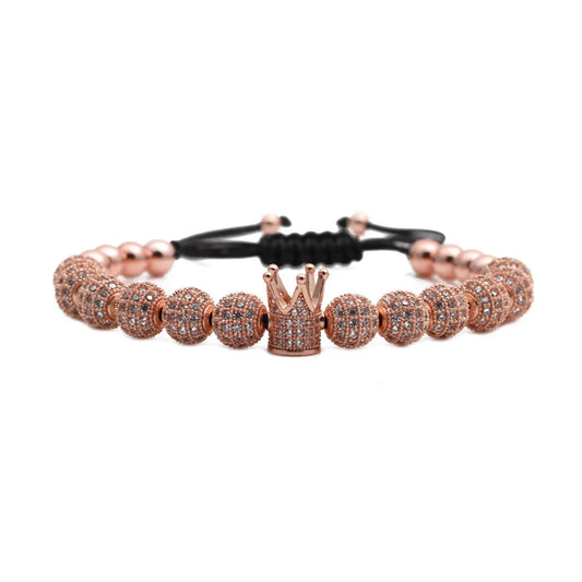 Micro-inlaid Zircon Diamond Ball Crown Woven Adjustable Bracelet