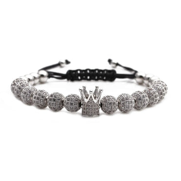 Micro-inlaid Zircon Diamond Ball Crown Woven Adjustable Bracelet