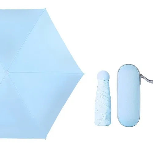 Mini Five-Fold Umbrella Capsule Umbrella Sun Shade Pocket Umbrella Sun Protection Vinyl Sun Umbrella Gift Advertising Umbrella Printed Logo