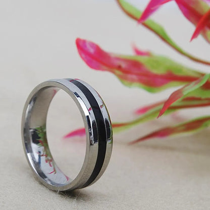 Mirror Double Beveled Titanium Steel Ring Nhtp143472