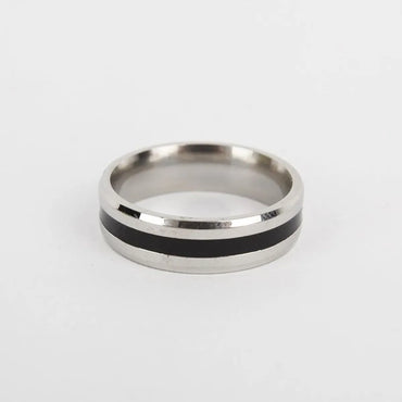 Mirror Double Beveled Titanium Steel Ring Nhtp143472