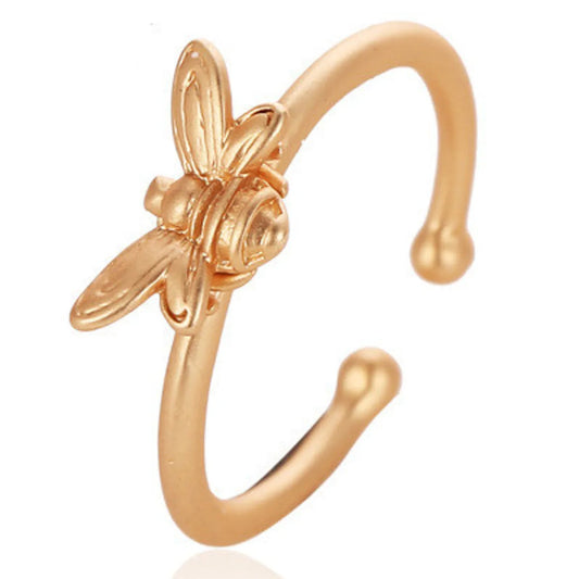 Models Ring Creative Small Bee Simple Ring Personality Sub-Gold Opening Animal Ring Wholesale