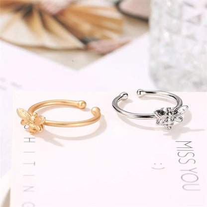 Models Ring Creative Small Bee Simple Ring Personality Sub-Gold Opening Animal Ring Wholesale