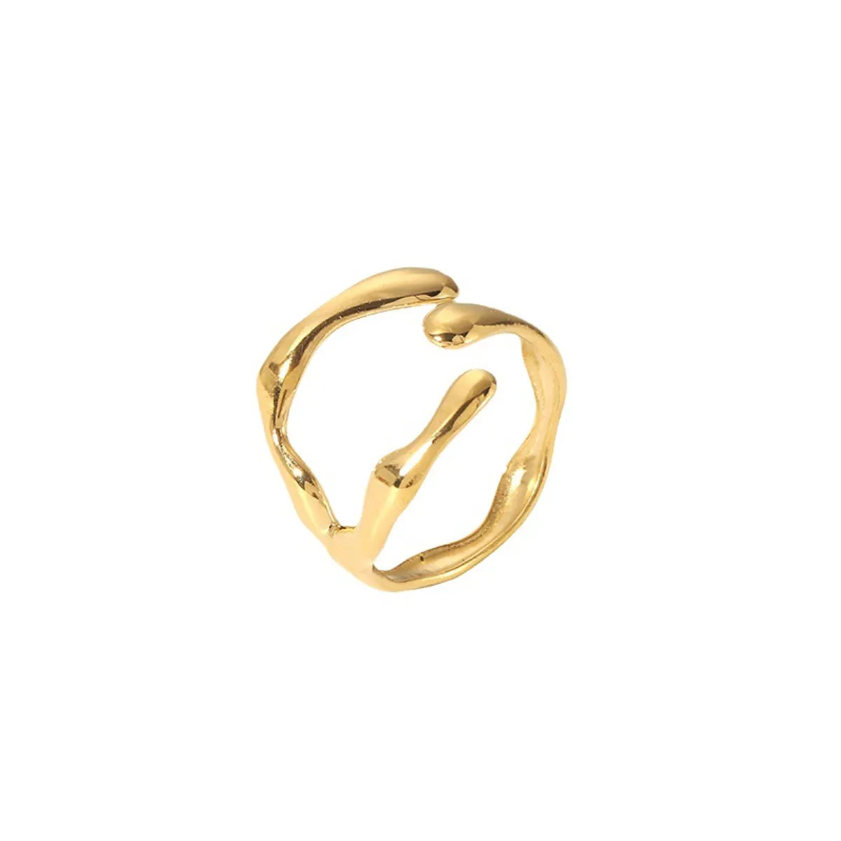 Modern Style African Style Solid Color Stainless Steel Plating 18k Gold Plated Open Rings