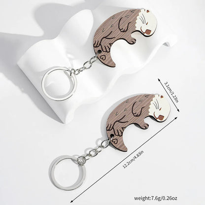 Modern Style Animal Metal Couple Bag Pendant Keychain