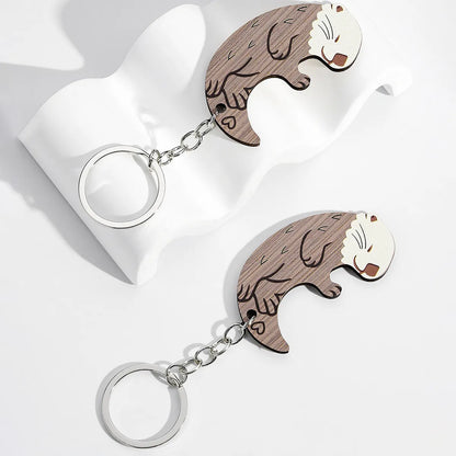 Modern Style Animal Metal Couple Bag Pendant Keychain