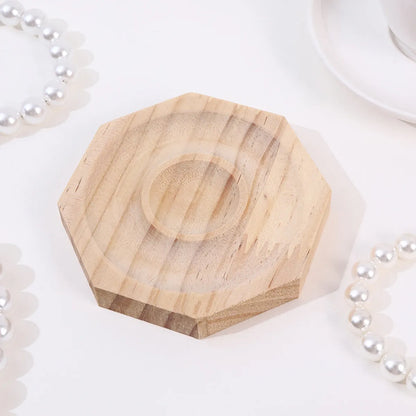 Modern Style Artistic Round Solid Wood Patchwork Jewelry Display Jewelry Rack