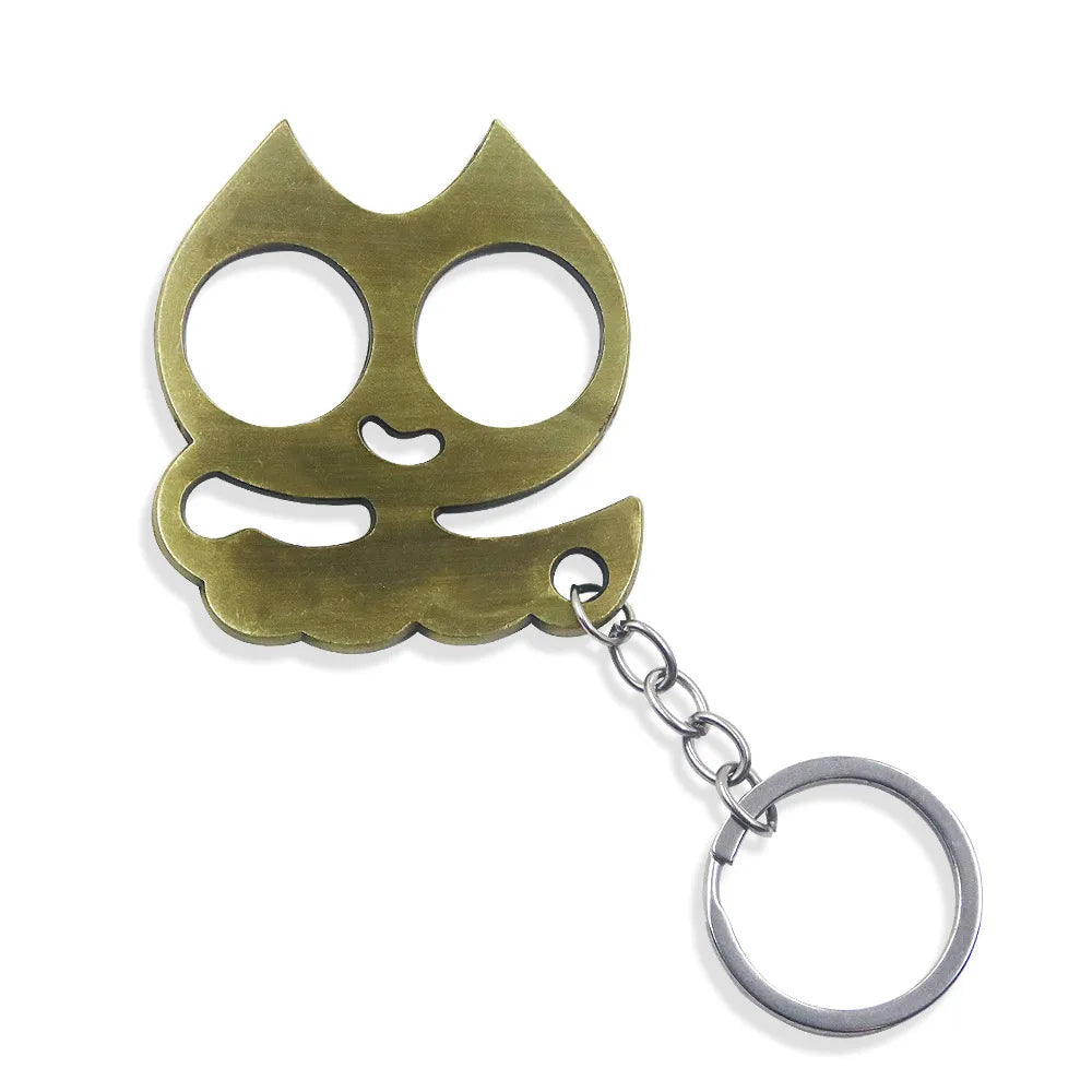 Modern Style Cat Metal Self-Defense Women'S Bag Pendant Keychain