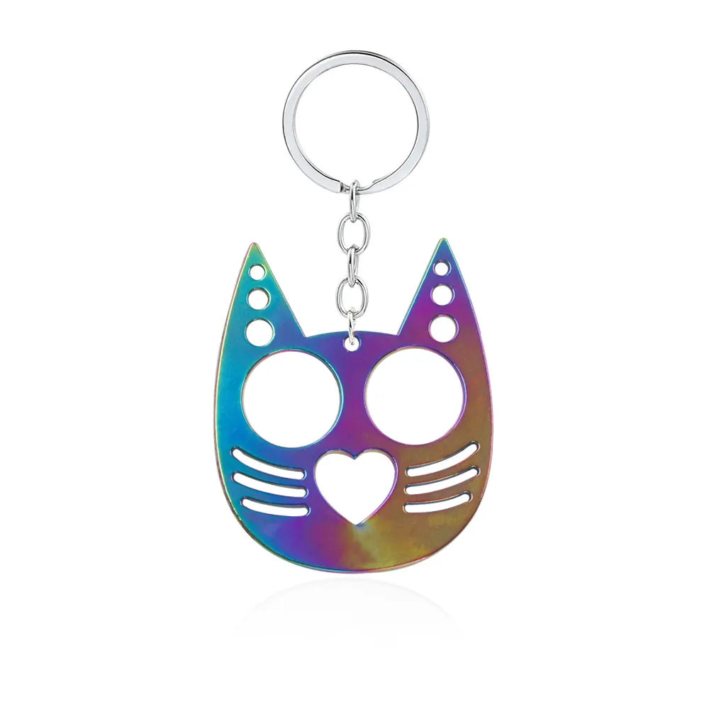 Modern Style Cat Metal Self-Defense Women'S Bag Pendant Keychain