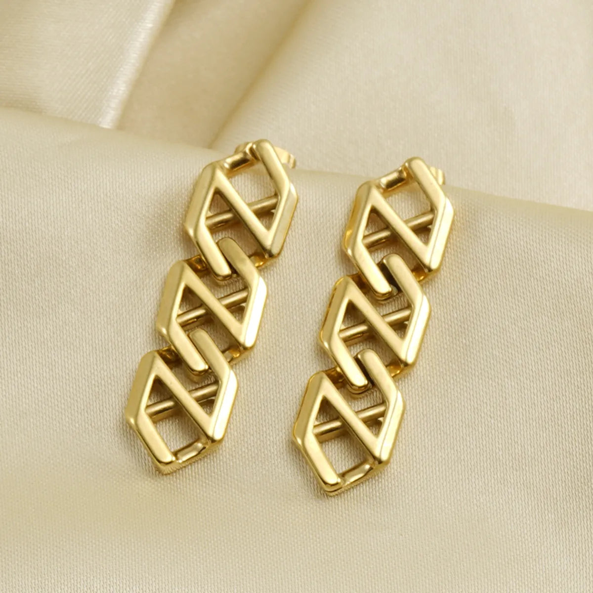 Modern Style Chain Stainless Steel Plating 18k Gold Plated Drop Earrings