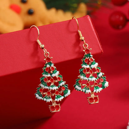 Modern Style Christmas Tree Alloy Christmas Women's Drop Earrings