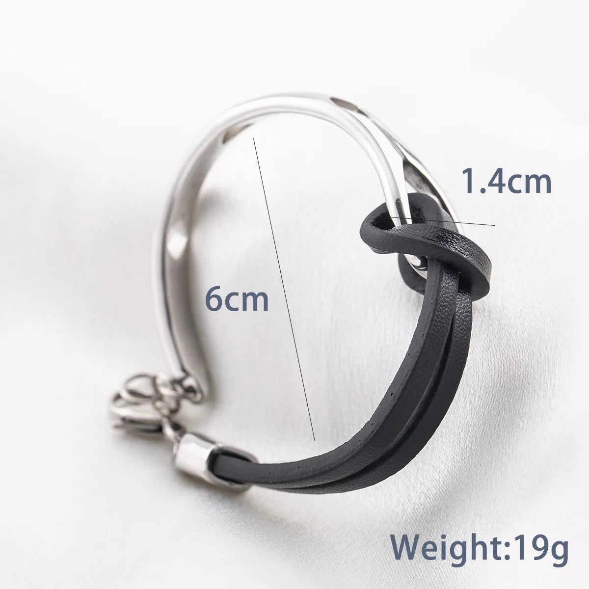 Modern Style Classic Style Commute Geometric 304 Stainless Steel Pu Leather Polishing Unisex Bangle