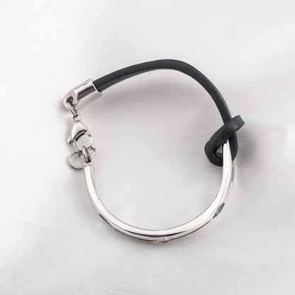 Modern Style Classic Style Commute Geometric 304 Stainless Steel Pu Leather Polishing Unisex Bangle