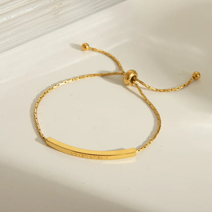 Modern Style Classic Style Commute Solid Color 304 Stainless Steel 18K Gold Plated Bracelets In Bulk