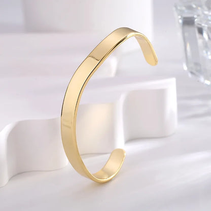 Modern Style Classic Style Commute Solid Color Copper Irregular Twist Plating 18k Gold Plated Cuff Bracelets